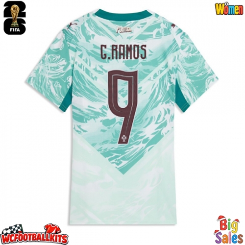Portugal Goncalo Ramos #9 Replica Away Stadium Shirt for Women World Cup 2026 Short Sleeve